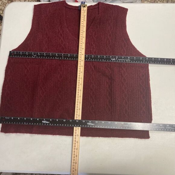 SCOOP Women’s Cable V-Neck Split Sweater Vest Size XXXL/3XG (22) Red New - Picture 7 of 7